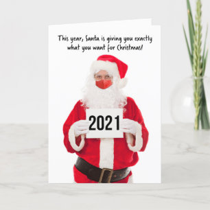 Feliz Navidad Feliz Año Nuevo Santa con Máscara Fa