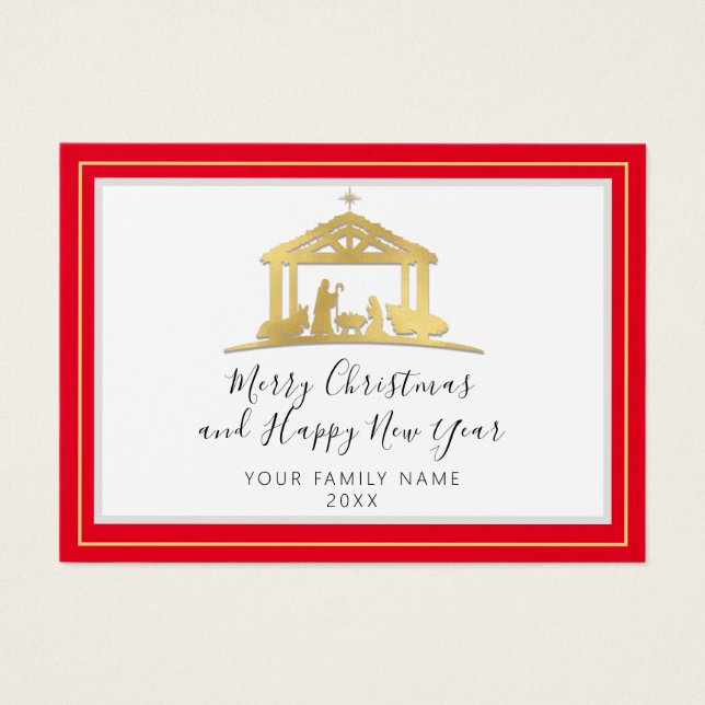 Feliz Navidad Feliz Año Nuevo Santa Familia RedGol (Frente)