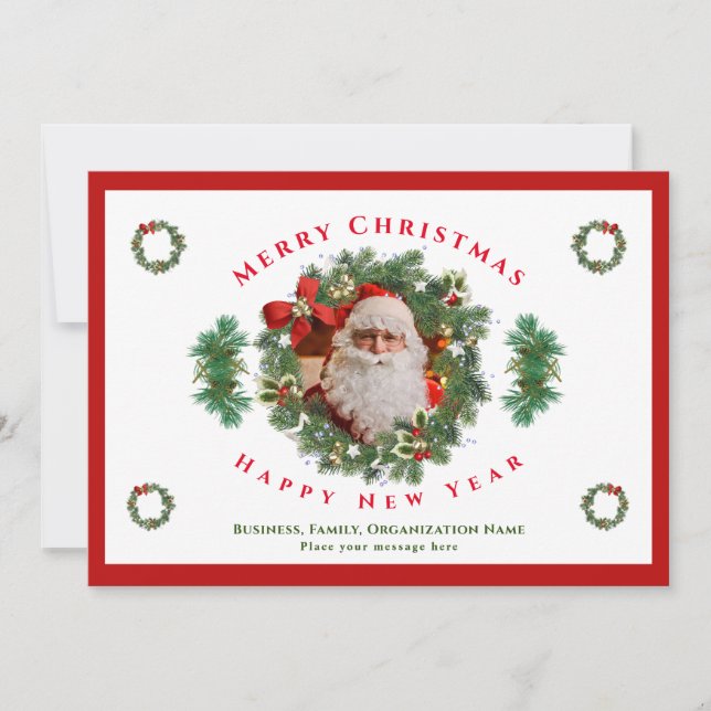 Feliz Navidad Feliz Año Nuevo Santa Personalizado  (Anverso)