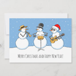 Feliz Navidad Feliz Año Nuevo Snowman Jazzband