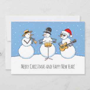 Feliz Navidad Feliz Año Nuevo Snowman Jazzband