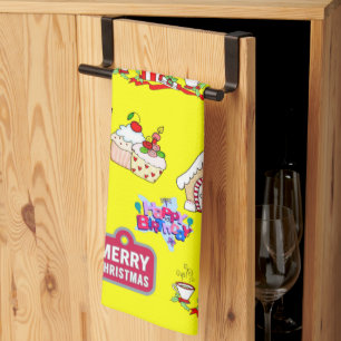 Feliz Navidad Feliz Cumpleaños Cocina Toalla de Ma