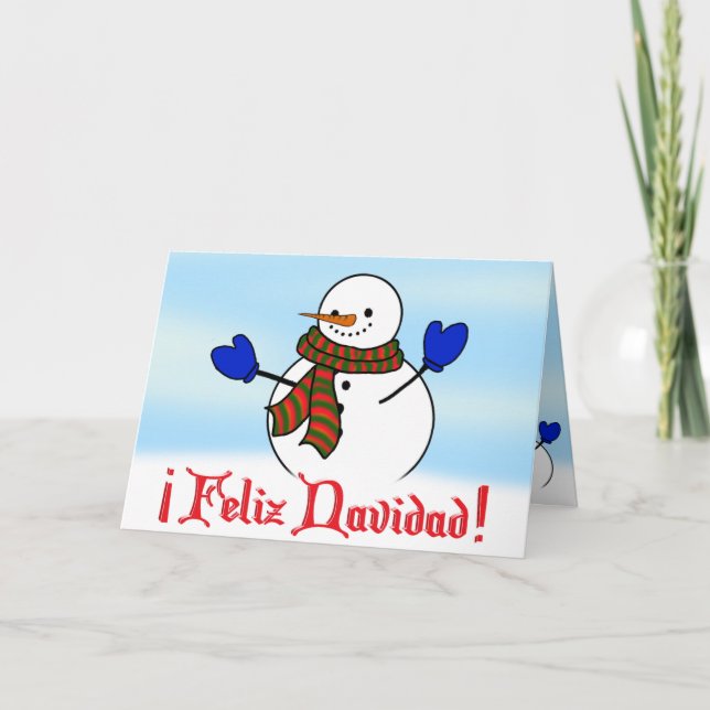 Feliz Navidad - Feliz hombre de nieve con Mittens  (Anverso)