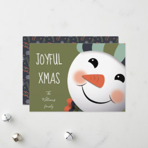 Feliz Navidad feliz ilustracion de Snowman verde
