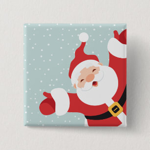 Feliz Navidad Feliz Santa   Botón Pin