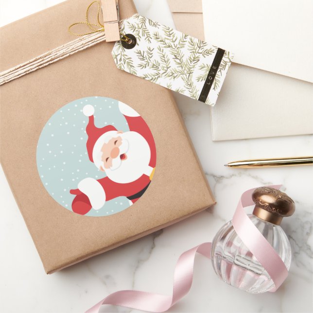 Feliz Navidad Feliz Santa | Sello Pegatina (Regalar)