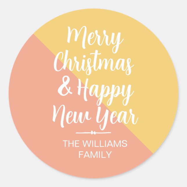 Feliz Navidad Feliz Sello para sobres de Año Nuevo (Anverso)