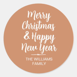 Feliz Navidad Feliz Sello para sobres de Año Nuevo