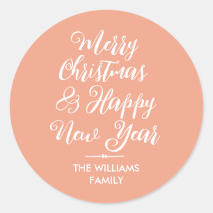 Feliz Navidad Feliz Sello para sobres de Año Nuevo