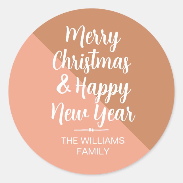 Feliz Navidad Feliz Sello para sobres de Año Nuevo (Anverso)