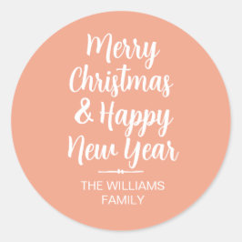 Feliz Navidad Feliz Sello para sobres de Año Nuevo