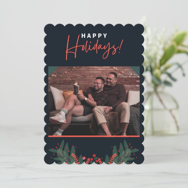 Feliz Navidad Feliz Tarjeta de Vacaciones (Anverso de pie)