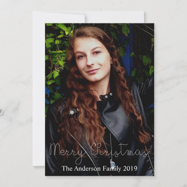 Feliz Navidad Feliz y brillante agrega tu foto (Anverso)