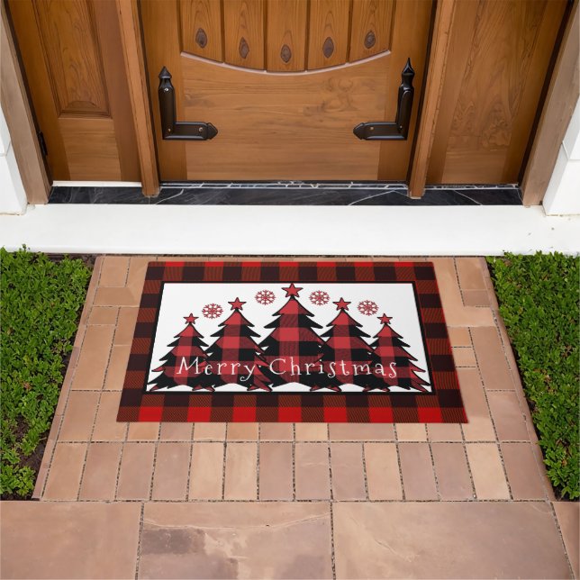 Feliz Navidad, felpudo Navidades de árboles de Nav (Exterior)