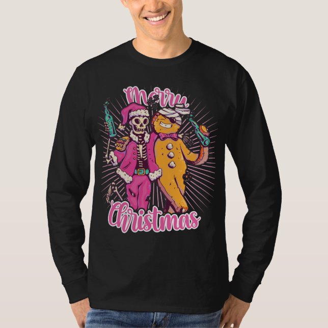 Feliz Navidad Feo Sweater Skeleton Santa Ginger (Anverso)