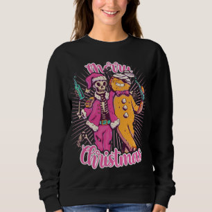 Feliz Navidad Feo Sweater Skeleton Santa Ginger