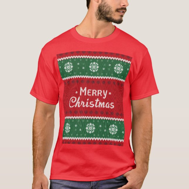 "Feliz Navidad Feo Sweater Style T-Shirt" (Anverso)