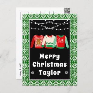 Feliz Navidad Feo Sweaters Green con nombre