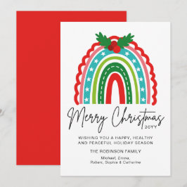 Feliz Navidad Festividad Arcoiris Holly Moderno