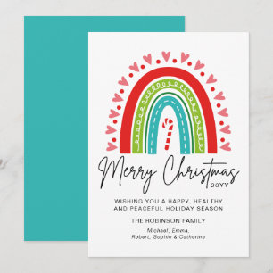 Feliz Navidad Festividad Rainbow Candy Cane Heart