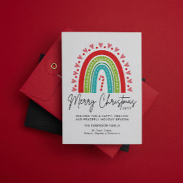 Feliz Navidad Festividad Rainbow Candy Cane Heart