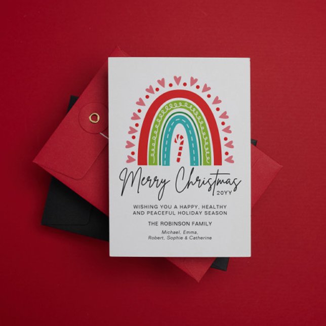 Feliz Navidad Festividad Rainbow Candy Cane Heart (Subido por el creador)