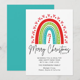 Feliz Navidad Festividad Rainbow Candy Cane Heart