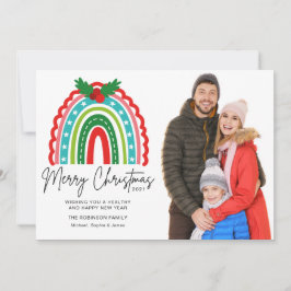 Feliz Navidad Festividad Rainbow Holly Foto