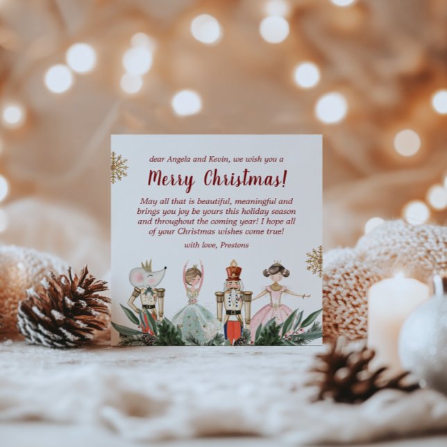Feliz Navidad Fiesta Nutcracker White (Merry Christmas Party Nutcracker White Holiday Card)