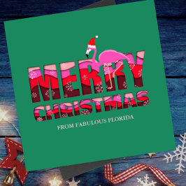 Feliz Navidad Flamenco Rosa Personalizado Vacacion