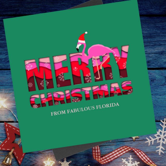 Feliz Navidad Flamenco Rosa Personalizado Vacacion (Subido por el creador)