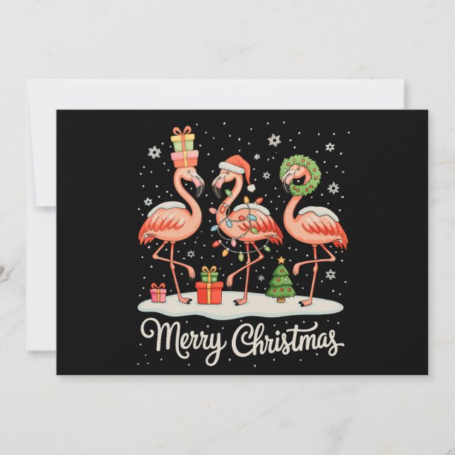 Feliz Navidad Flamingo Navidad Noches alumbrando S (Anverso)