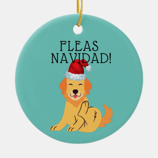 Feliz Navidad "Fleas Navidad" Ornamento divertido (Frente)