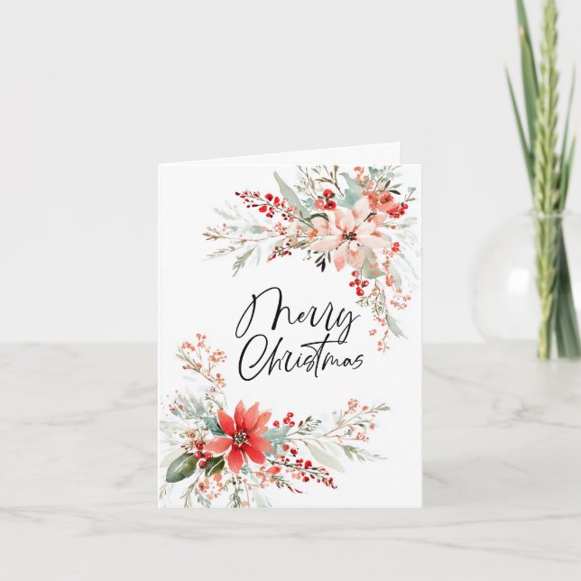 Feliz Navidad Flor de Nochebuena Fiesta (Anverso)