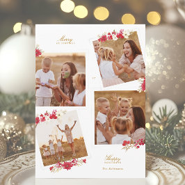 Feliz navidad floral botánica multifoto feliz