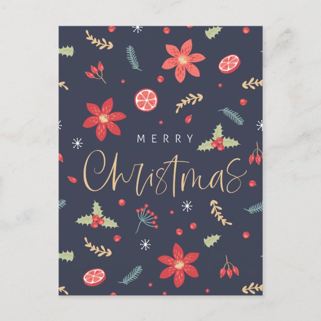 Feliz Navidad Floral Divertido (Anverso)