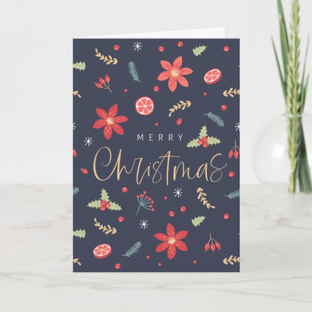 Feliz Navidad Floral Divertido (Anverso)