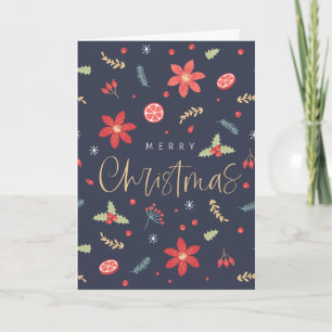 Feliz Navidad Floral Divertido
