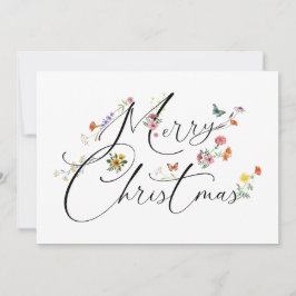 Feliz Navidad Flores Silvestres Boho Moderno