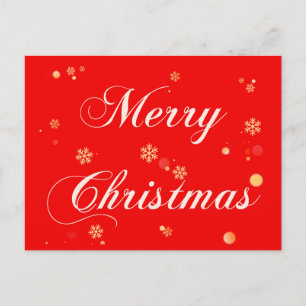 Feliz Navidad Fondo Rojo Fondo Dorado Copos de nie