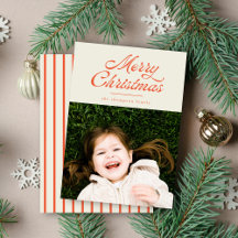 Feliz Navidad Foto con Raya Retro Vintage