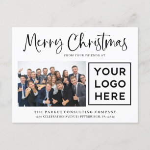 Feliz Navidad Foto corporativa y su logotipo