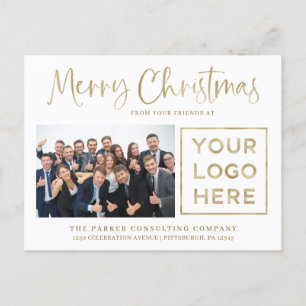 Feliz Navidad Foto corporativa y su logotipo