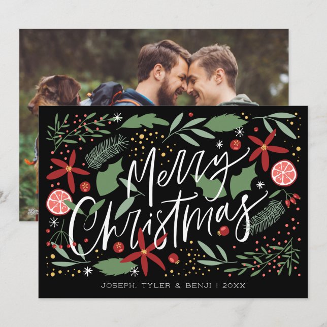 Feliz Navidad | Foto de feriado LGBT (Anverso / Reverso)
