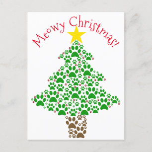 Feliz Navidad Foto de Huella de Gato Divertida