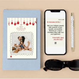 feliz navidad foto familiar diversión y tarjeta de