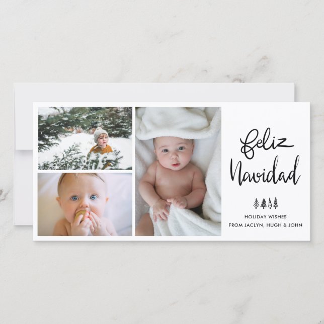 Feliz Navidad | Foto manuscrita de vacaciones (Anverso)