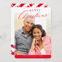 FELIZ NAVIDAD FOTO moderna caligrafía linda roja