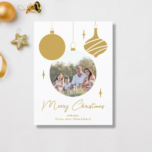 Feliz Navidad Foto Moderna Script Dorado