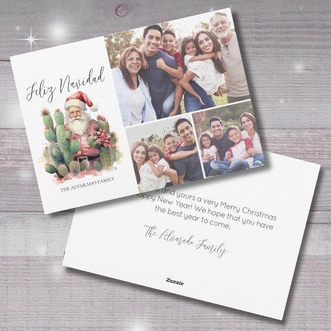 Feliz Navidad Foto Navidad (Feliz Navidad Cactus Photo Christmas Holiday Card )